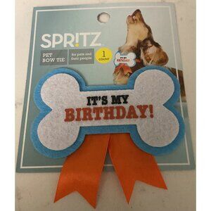NEW Spritz "It's My Birthday" Pet Bowtie For Dogs and Cats and Pets and Friends